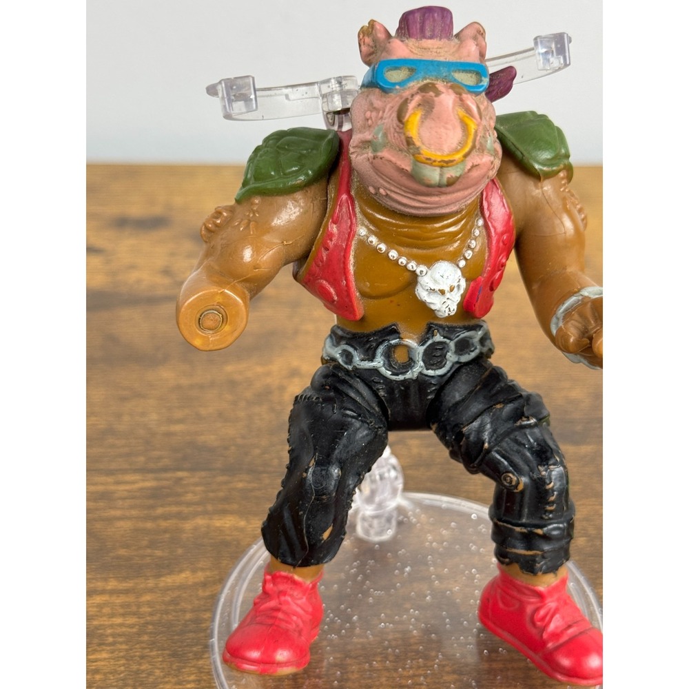 Vintage 1988 TMNT Bebop Action Figure Playmates Toys One Hand Missing